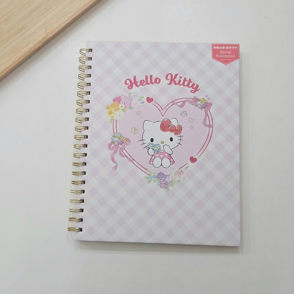 Sanrio Hello Kitty and Friends Floral Large Hardcover Spiral Notebook Stationery